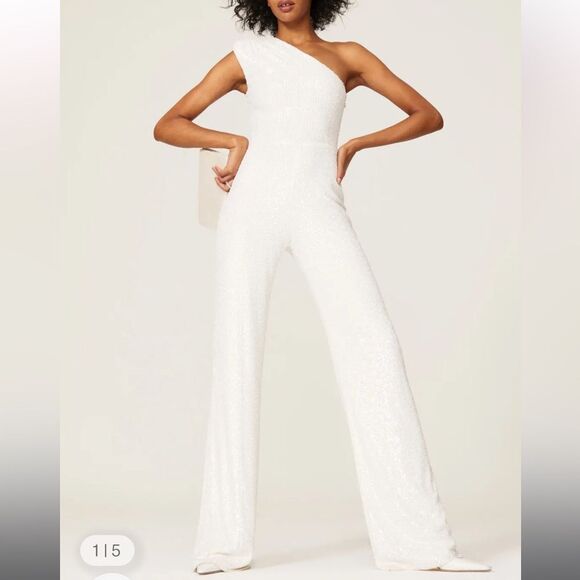 Nookie Treasure Sequin Jumpsuit in White M - Picture 13 of 13